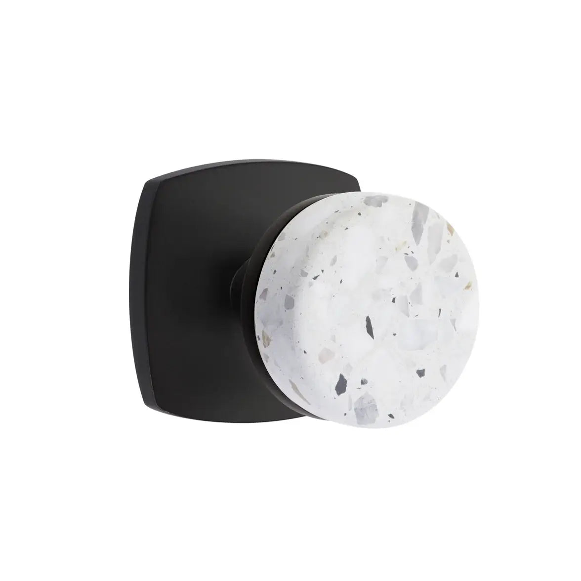 Emtek Light Terrazzo Knob with Urban Modern Rosette and Conical Stem by Emtek