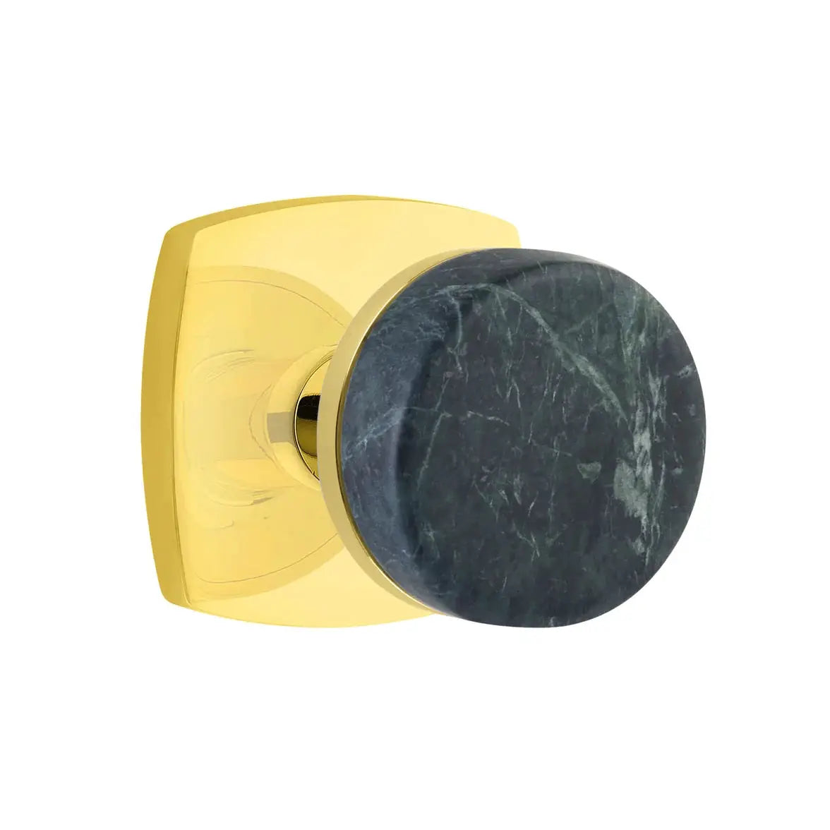 Emtek Green Marble Knob with Urban Modern Rosette and Conical Stem by Emtek