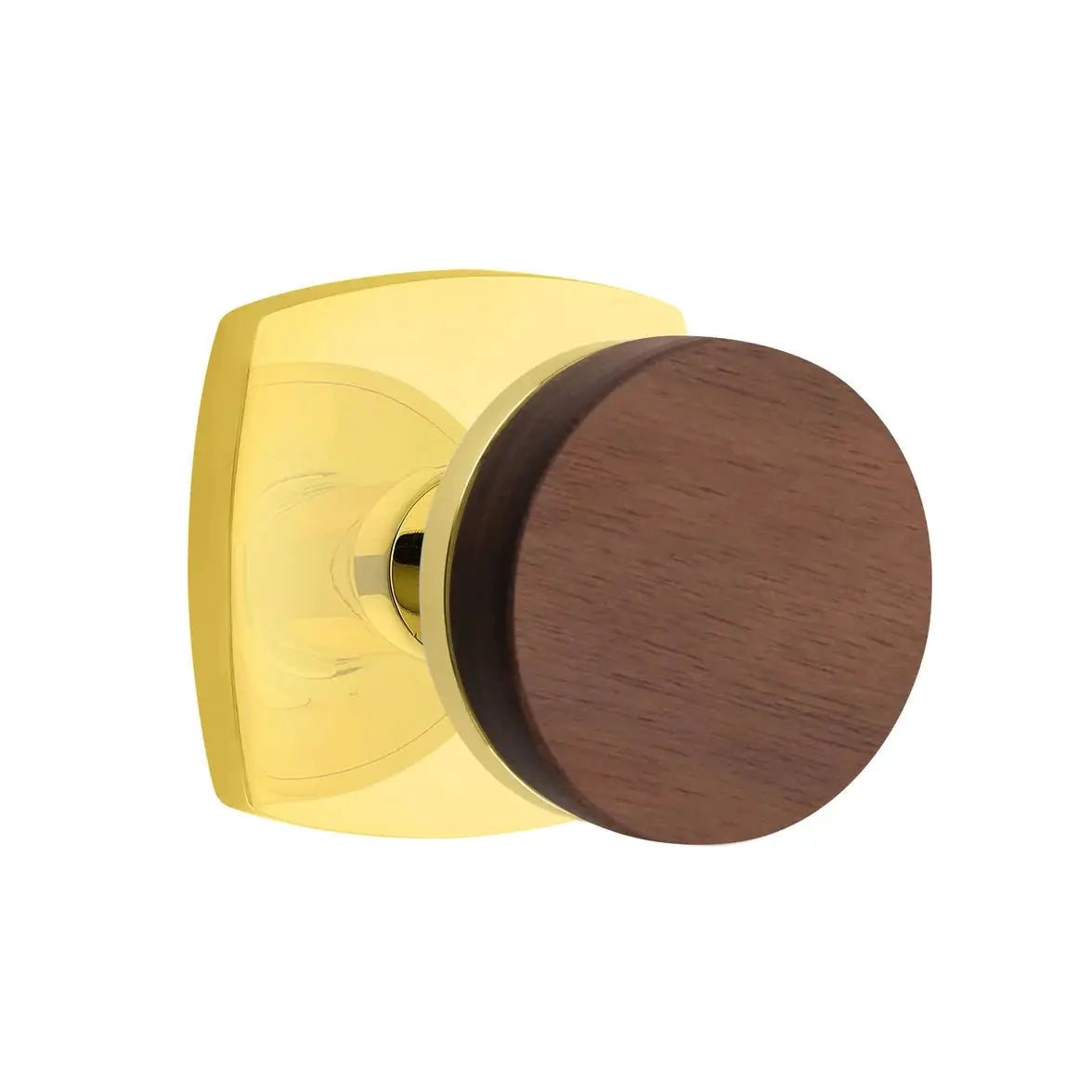 Emtek Walnut Knob with Urban Modern Rosette and Conical Stem by Emtek