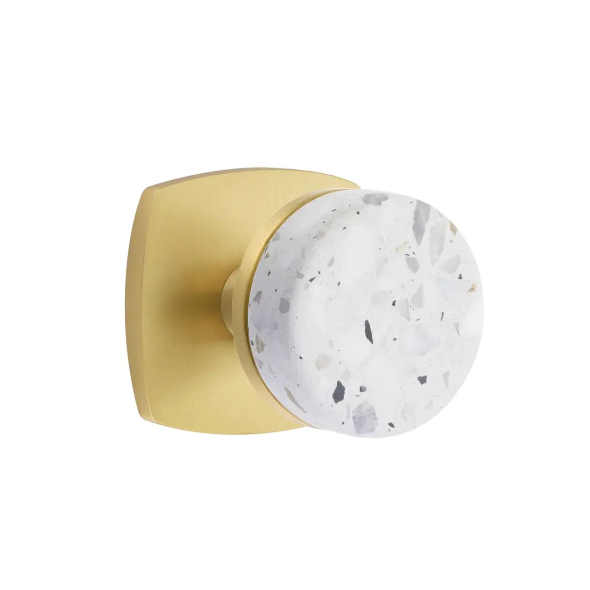 Emtek Light Terrazzo Knob with Urban Modern Rosette and Conical Stem by Emtek