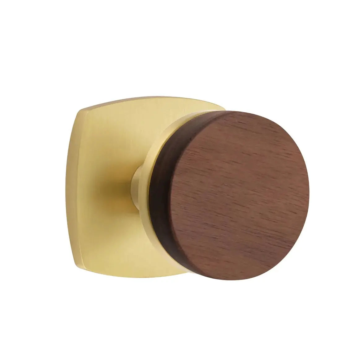 Emtek Walnut Knob with Urban Modern Rosette and Conical Stem by Emtek
