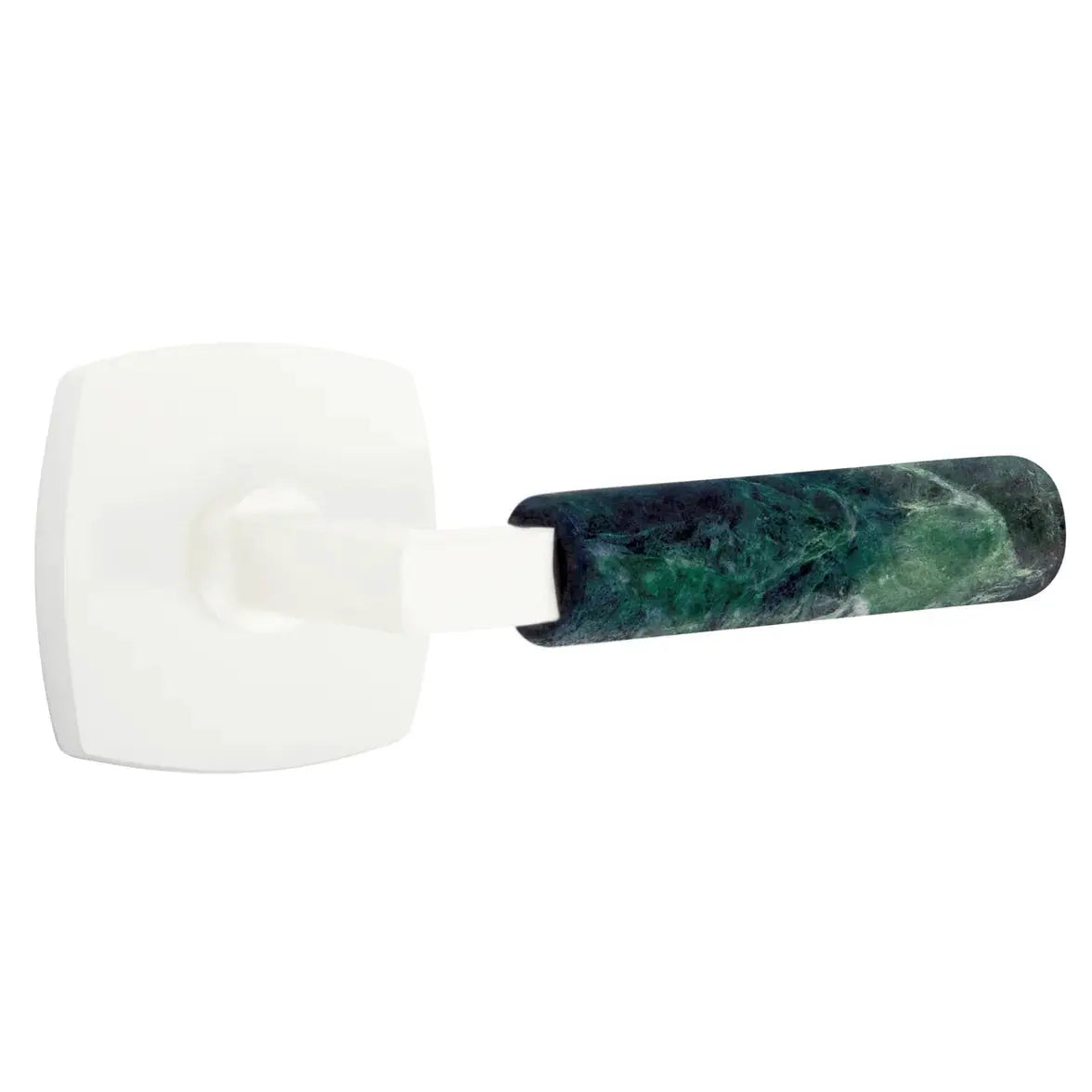 Emtek Green Marble Lever with Urban Modern Rosette and L-Square Stem by Emtek