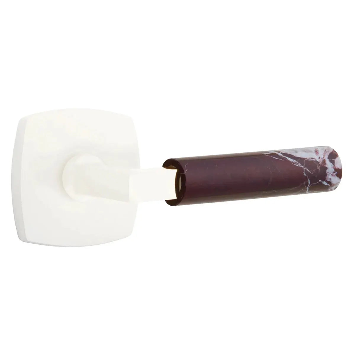 Emtek Rosso Levanto Marble Lever with Urban Modern Rosette and L-Square Stem by Emtek