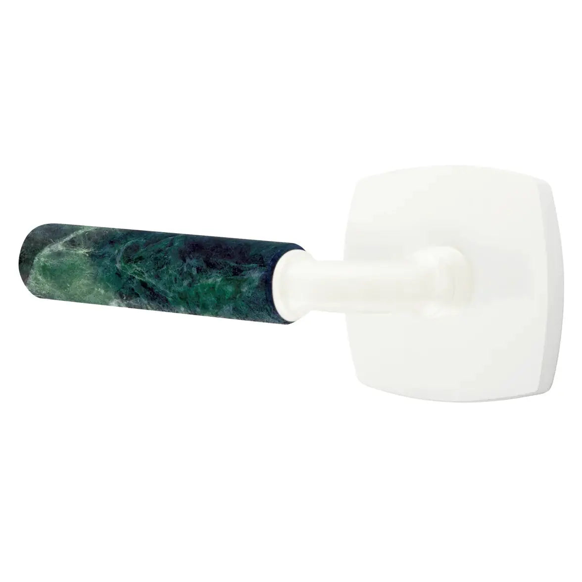 Emtek Green Marble Lever with Urban Modern Rosette and R-Bar Stem by Emtek