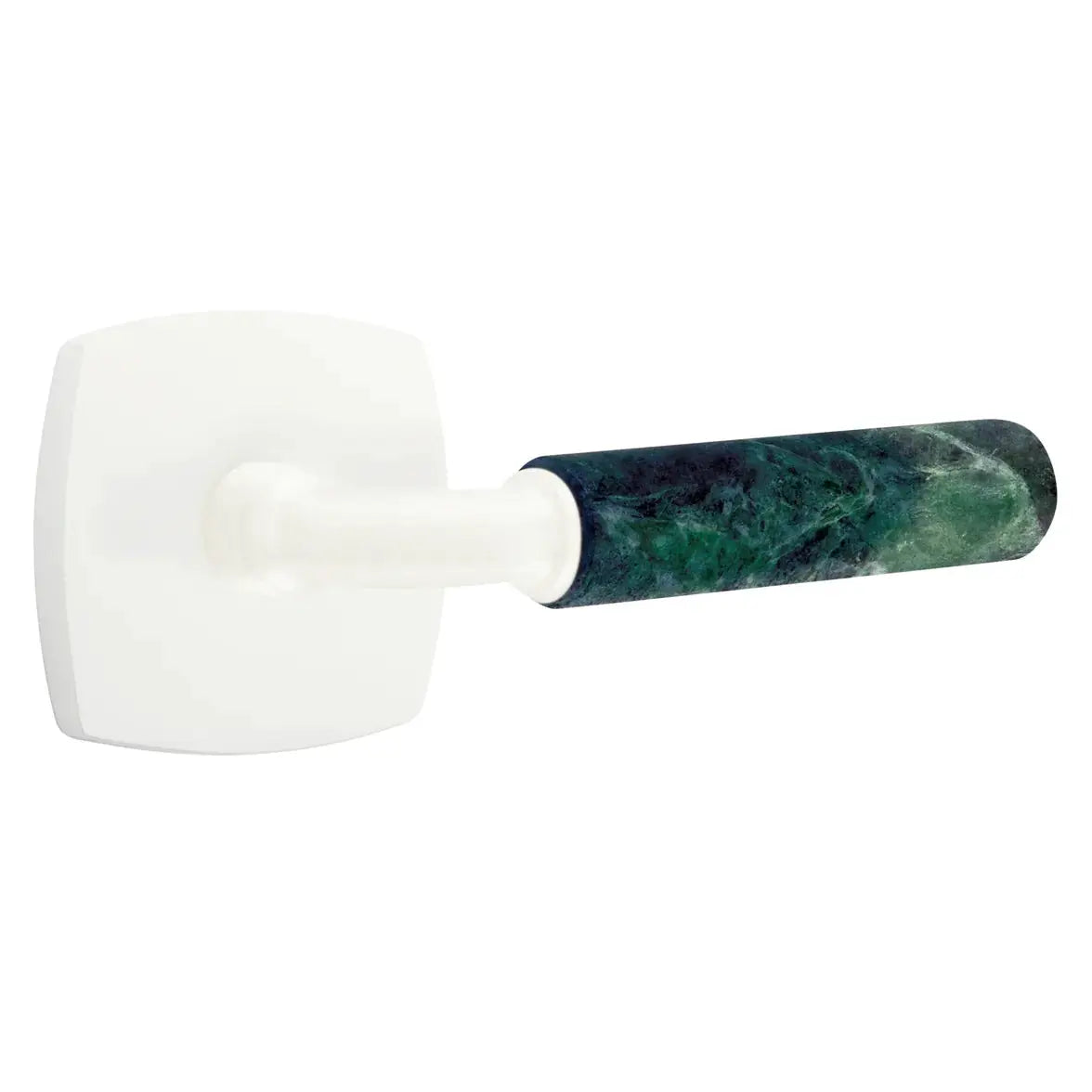 Emtek Green Marble Lever with Urban Modern Rosette and R-Bar Stem by Emtek