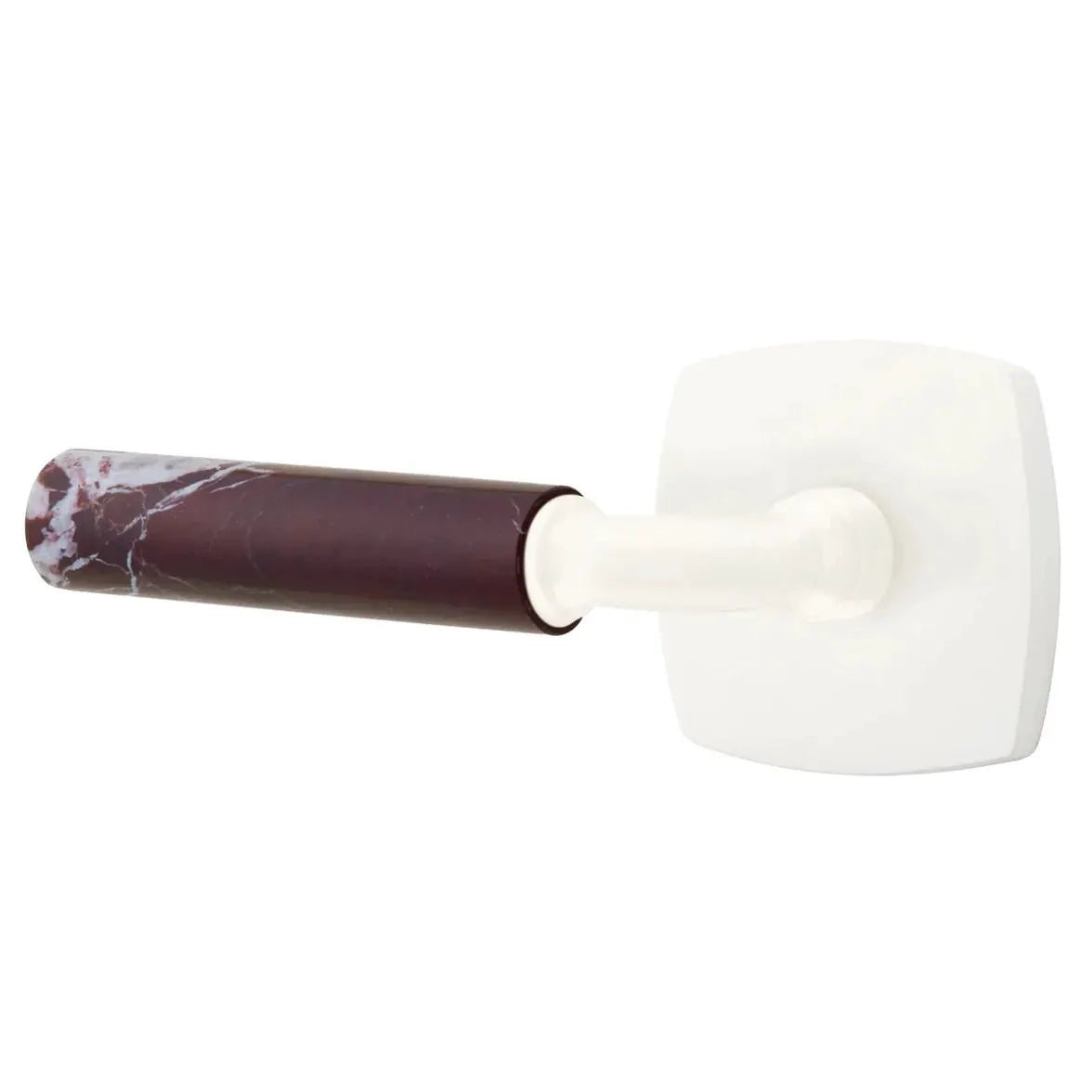 Emtek Rosso Levanto Marble Lever with Urban Modern Rosette and R-Bar Stem by Emtek