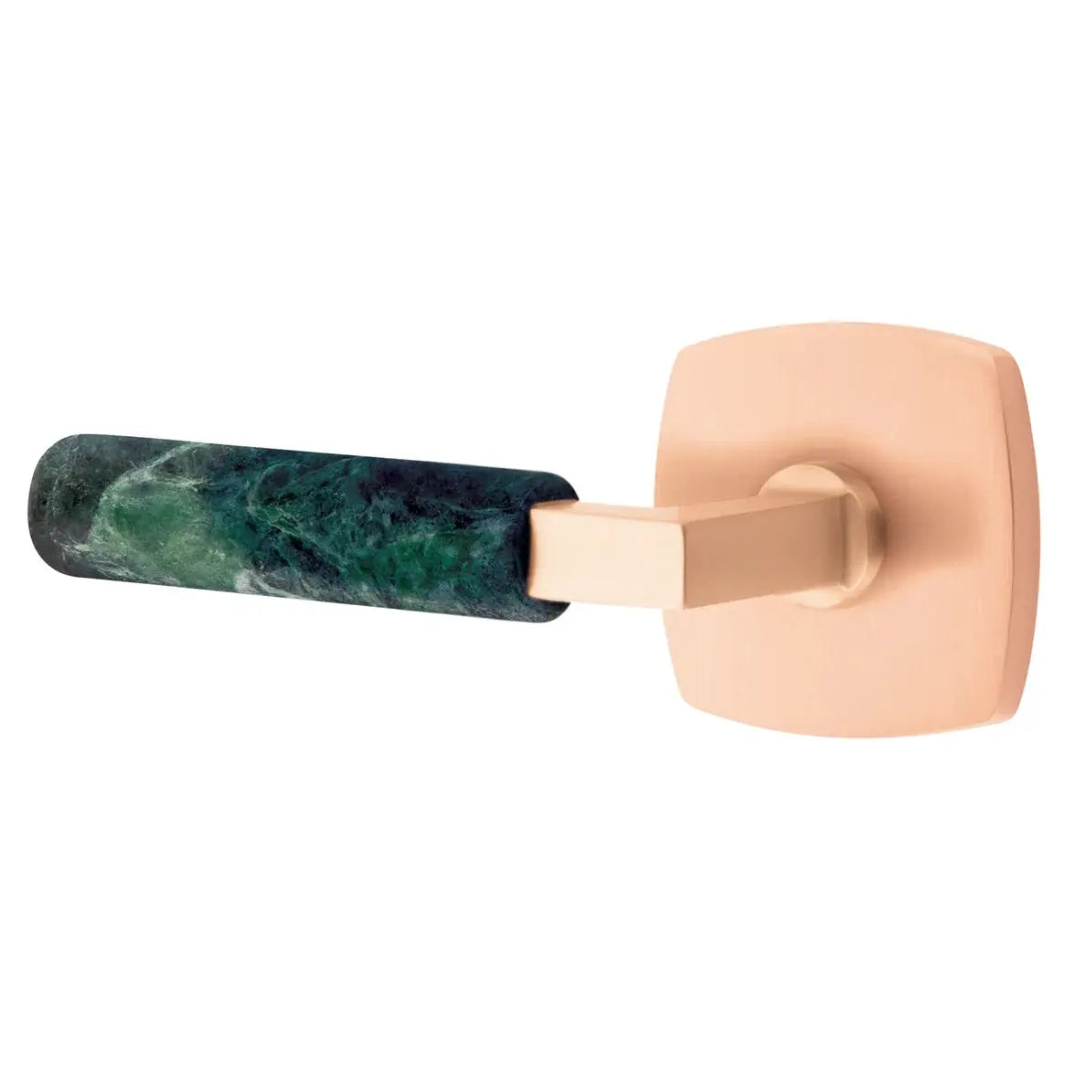 Emtek Green Marble Lever with Urban Modern Rosette and L-Square Stem