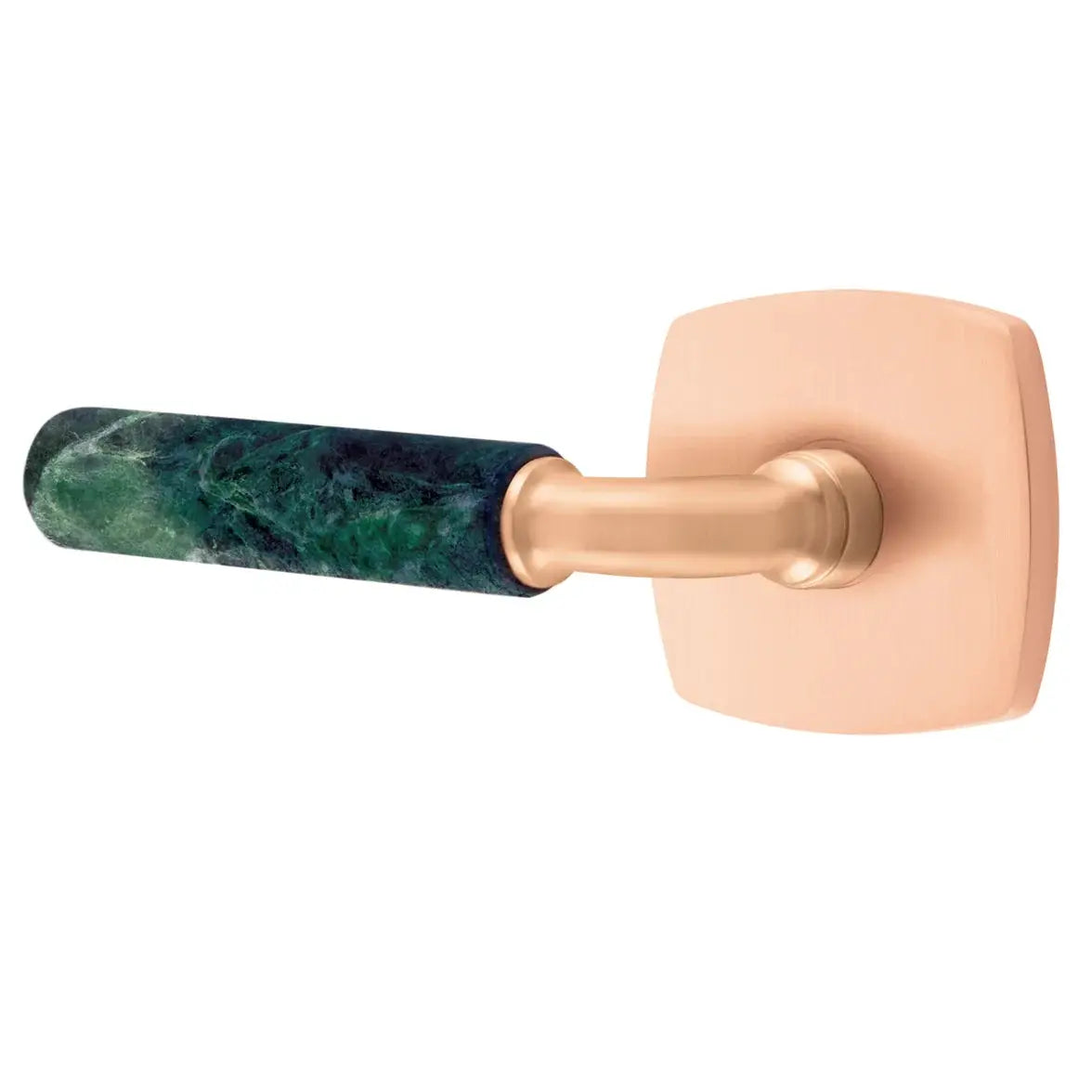 Emtek Green Marble Lever with Urban Modern Rosette and R-Bar Stem by Emtek