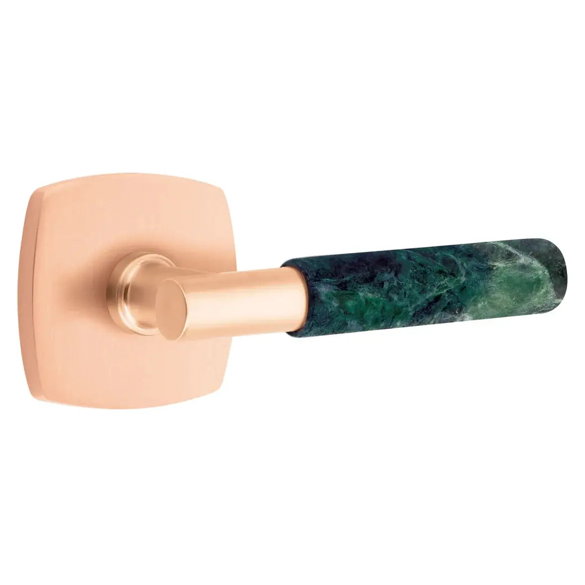 Emtek Green Marble Lever with Urban Modern Rosette and T-Bar Stem by Emtek