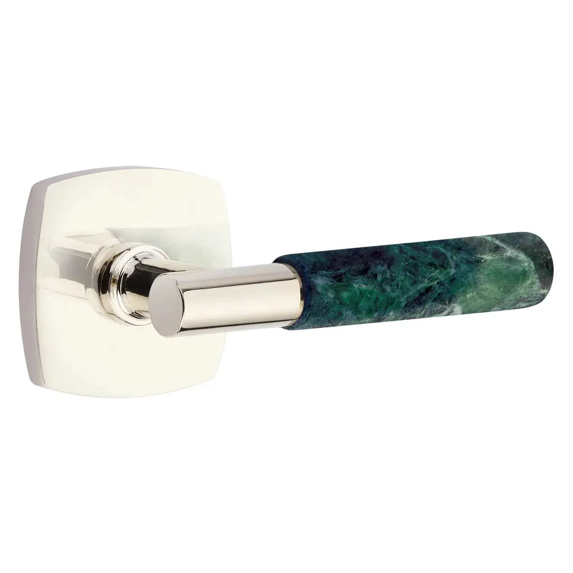Emtek Green Marble Lever with Urban Modern Rosette and T-Bar Stem by Emtek