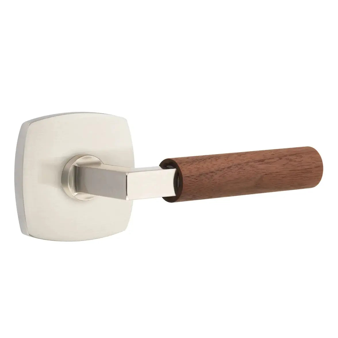 Emtek Walnut Lever with Urban Modern Rosette and L-Square Stem by Emtek