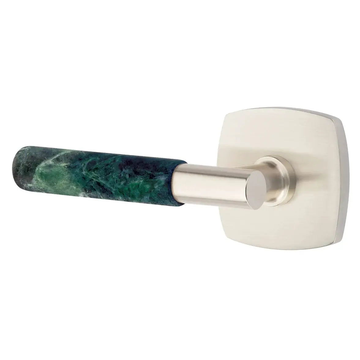 Emtek Green Marble Lever with Urban Modern Rosette and T-Bar Stem by Emtek
