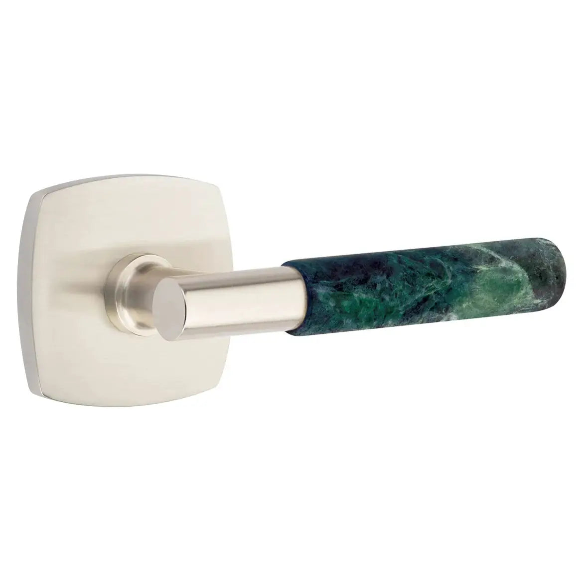 Emtek Green Marble Lever with Urban Modern Rosette and T-Bar Stem by Emtek