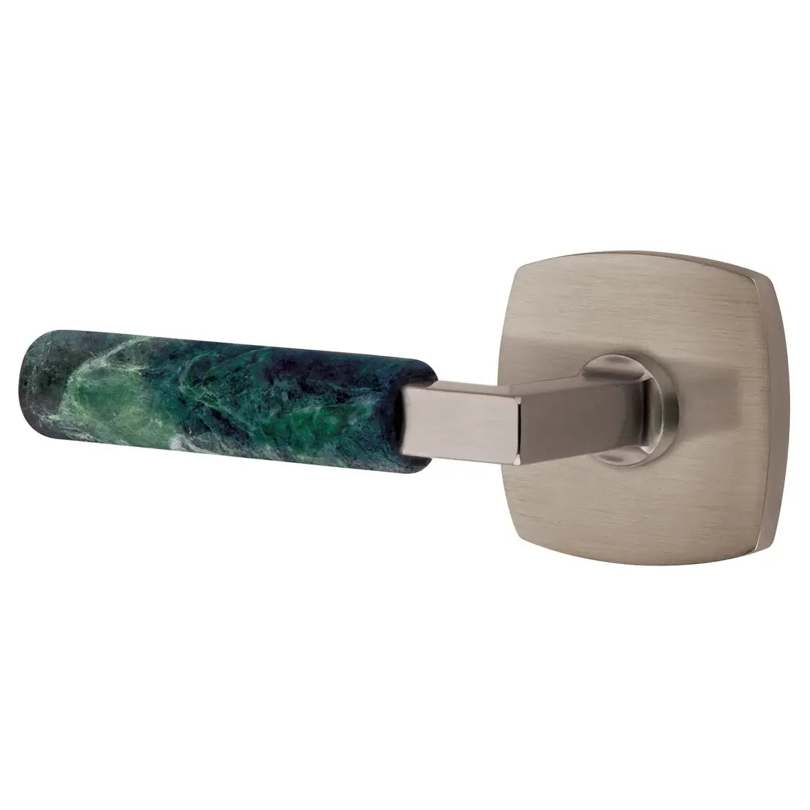 Emtek Green Marble Lever with Urban Modern Rosette and L-Square Stem by Emtek