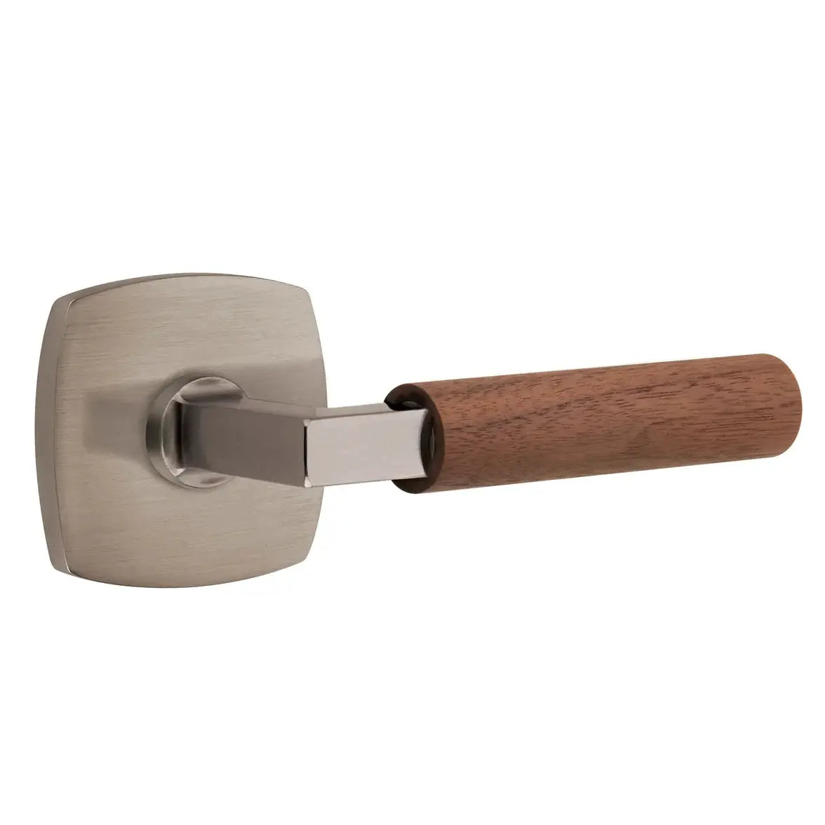Emtek Walnut Lever with Urban Modern Rosette and L-Square Stem by Emtek