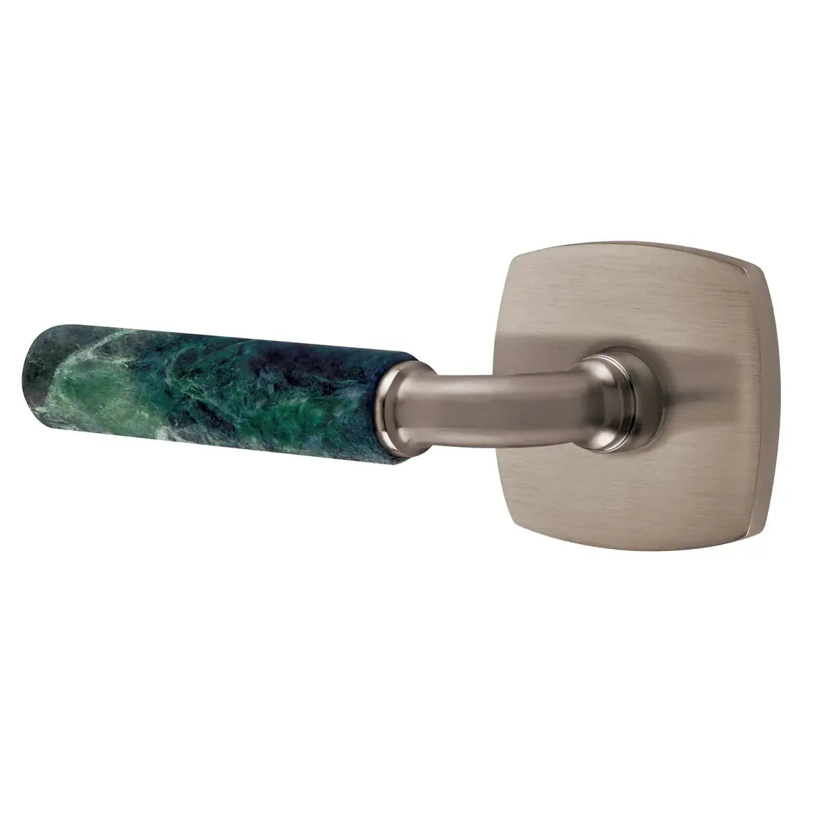 Emtek Green Marble Lever with Urban Modern Rosette and R-Bar Stem by Emtek