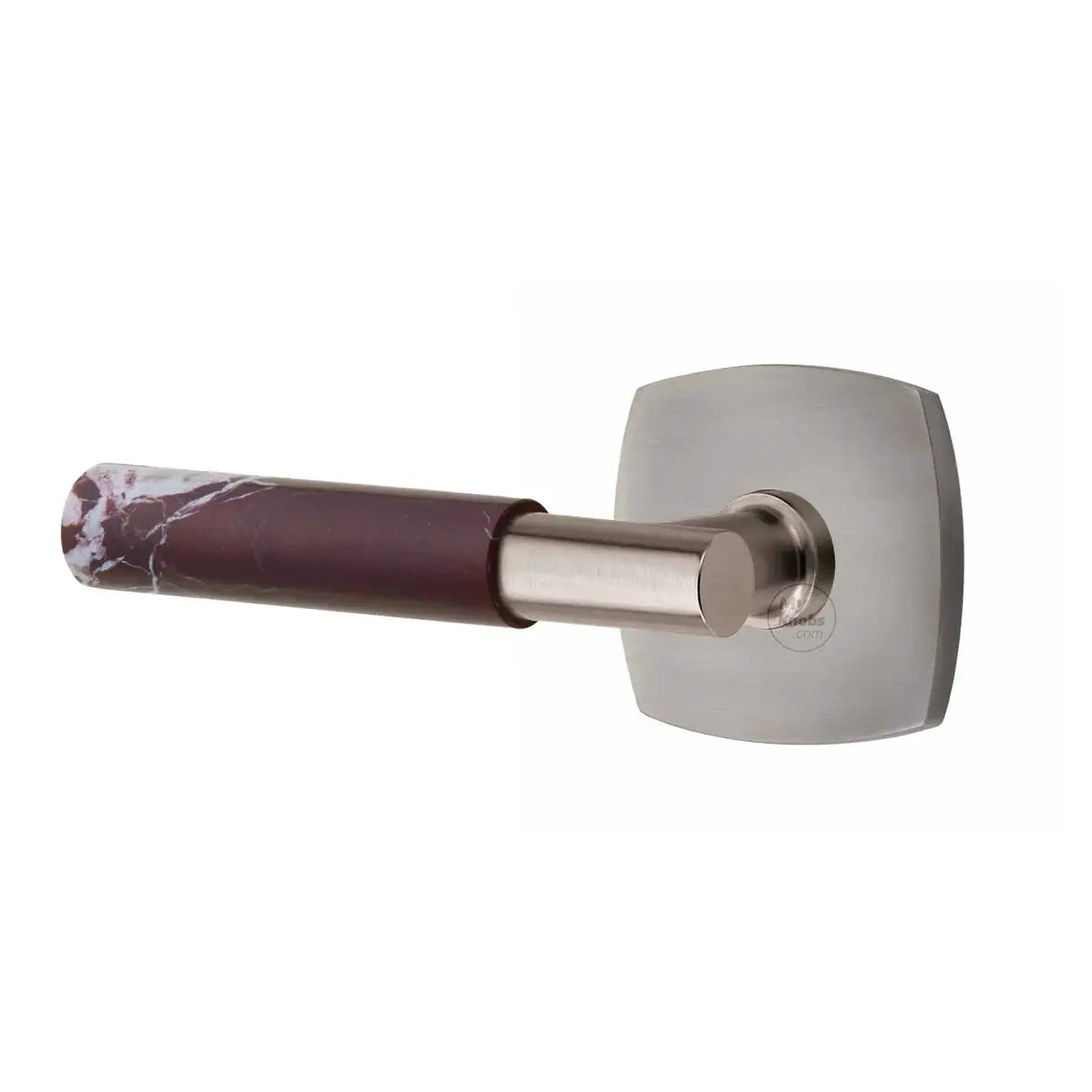 Emtek Rosso Levanto Marble Lever with Urban Modern Rosette and T-Bar Stem by Emtek