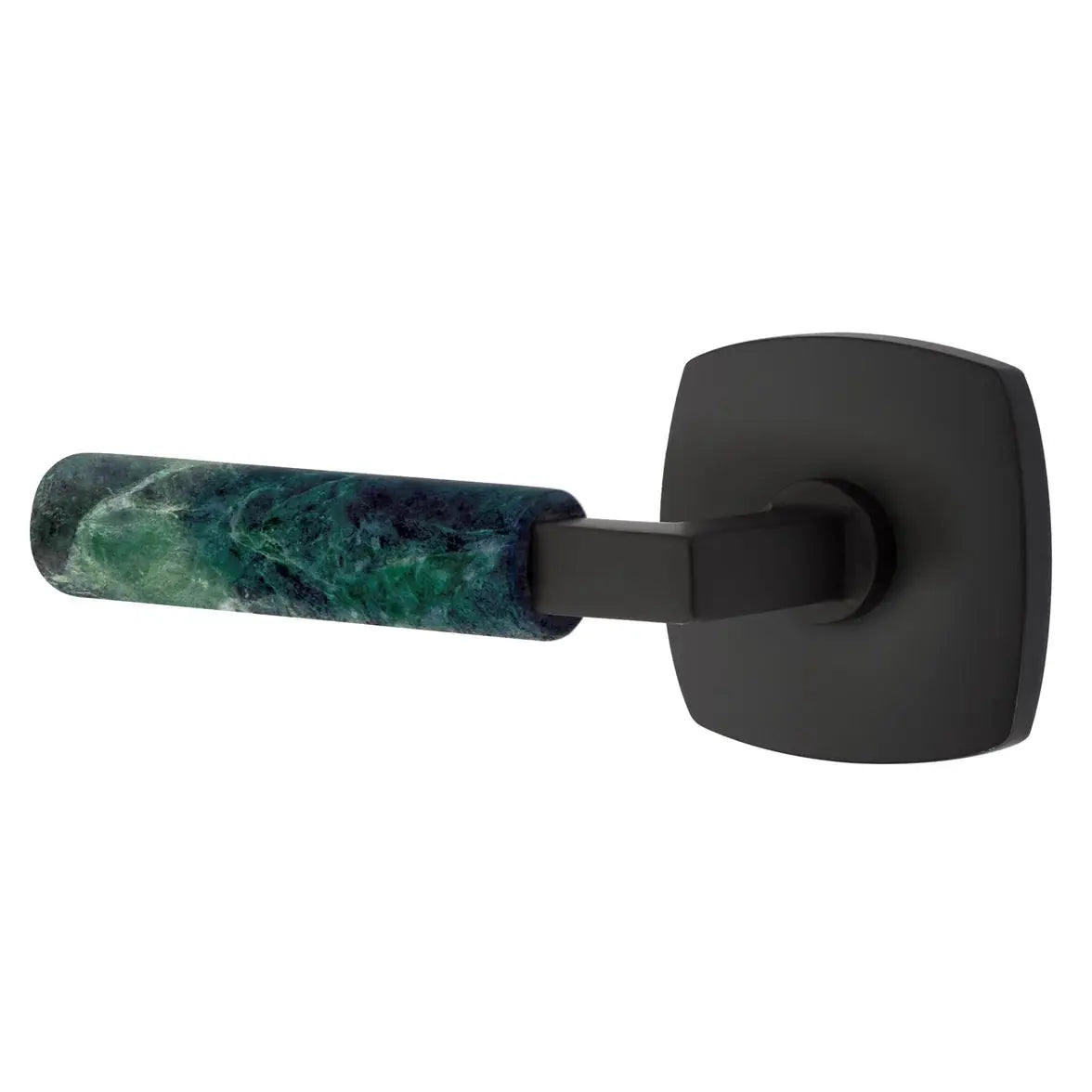 Emtek Green Marble Lever with Urban Modern Rosette and L-Square Stem by Emtek