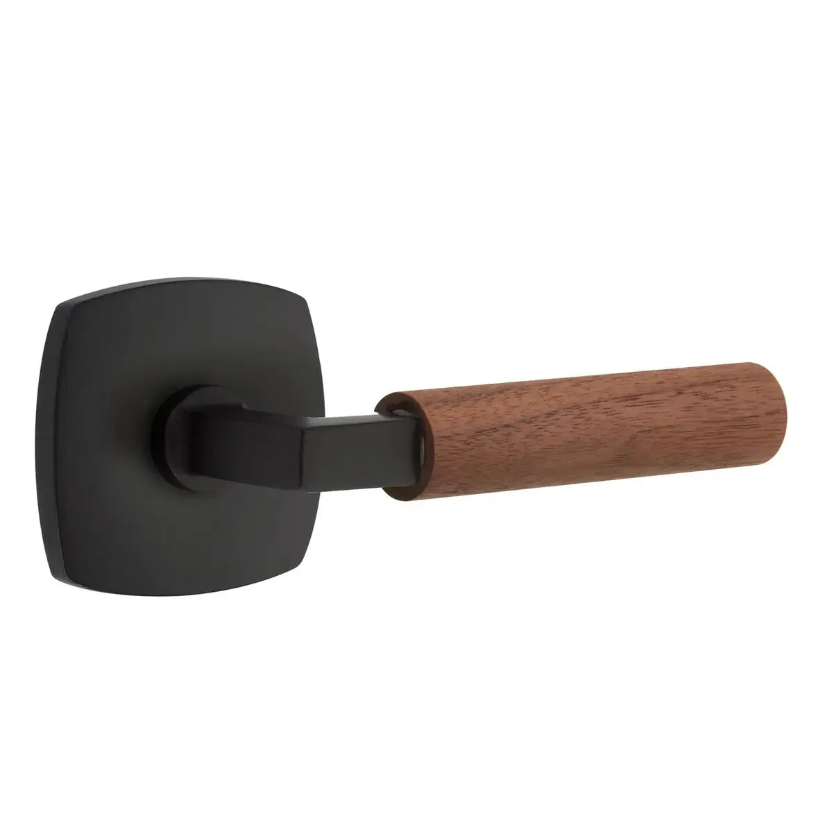 Emtek Walnut Lever with Urban Modern Rosette and L-Square Stem by Emtek