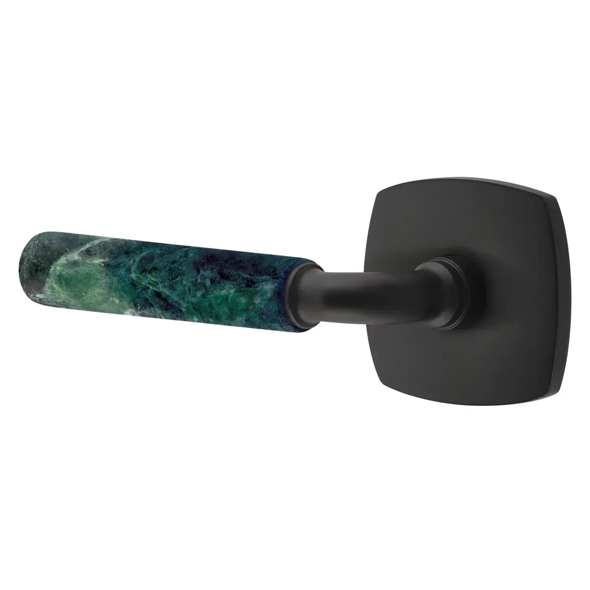 Emtek Green Marble Lever with Urban Modern Rosette and R-Bar Stem by Emtek