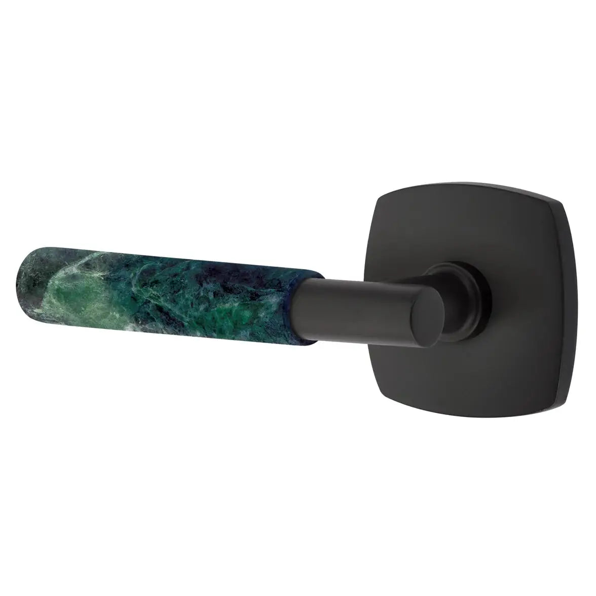Emtek Green Marble Lever with Urban Modern Rosette and T-Bar Stem by Emtek