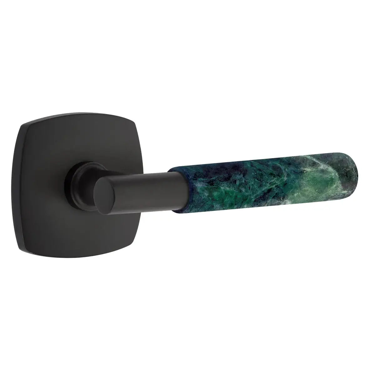 Emtek Green Marble Lever with Urban Modern Rosette and T-Bar Stem by Emtek
