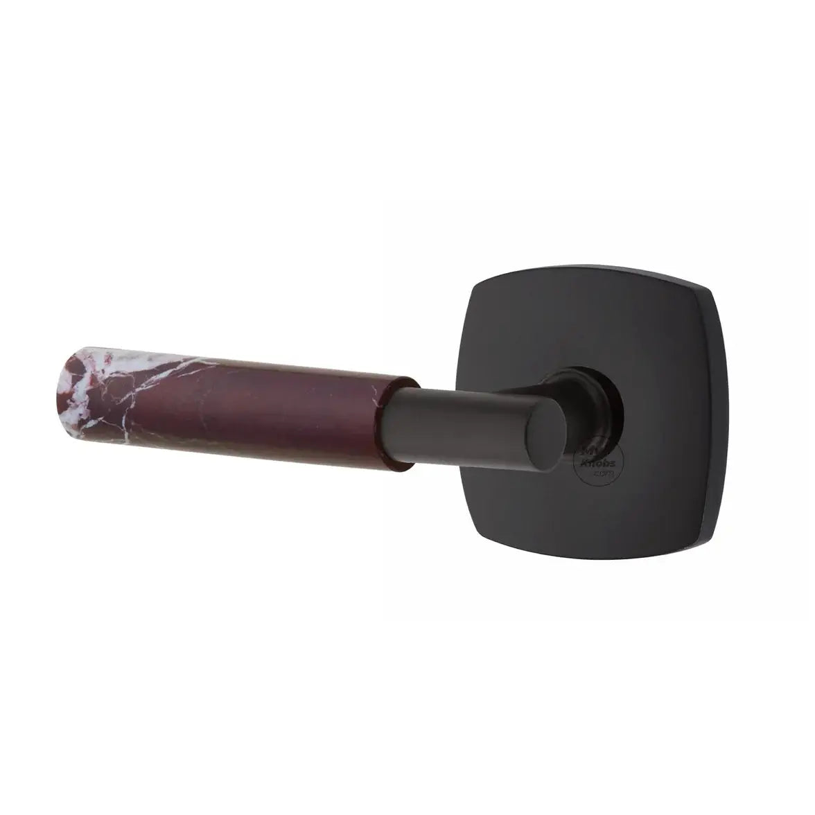 Emtek Rosso Levanto Marble Lever with Urban Modern Rosette and T-Bar Stem by Emtek