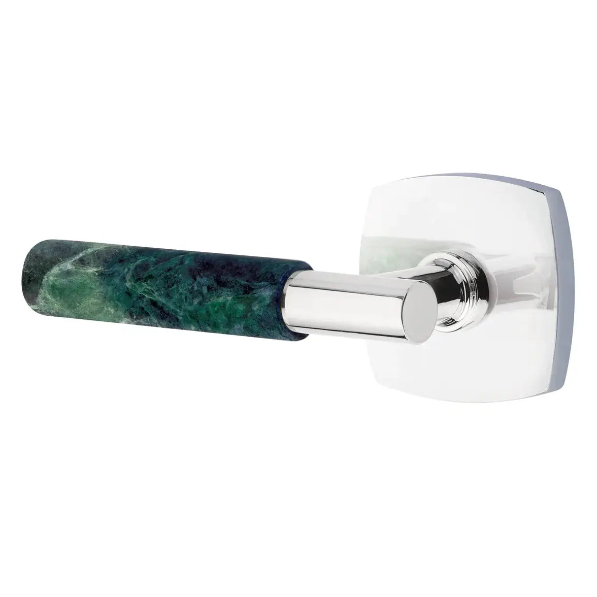 Emtek Green Marble Lever with Urban Modern Rosette and T-Bar Stem by Emtek