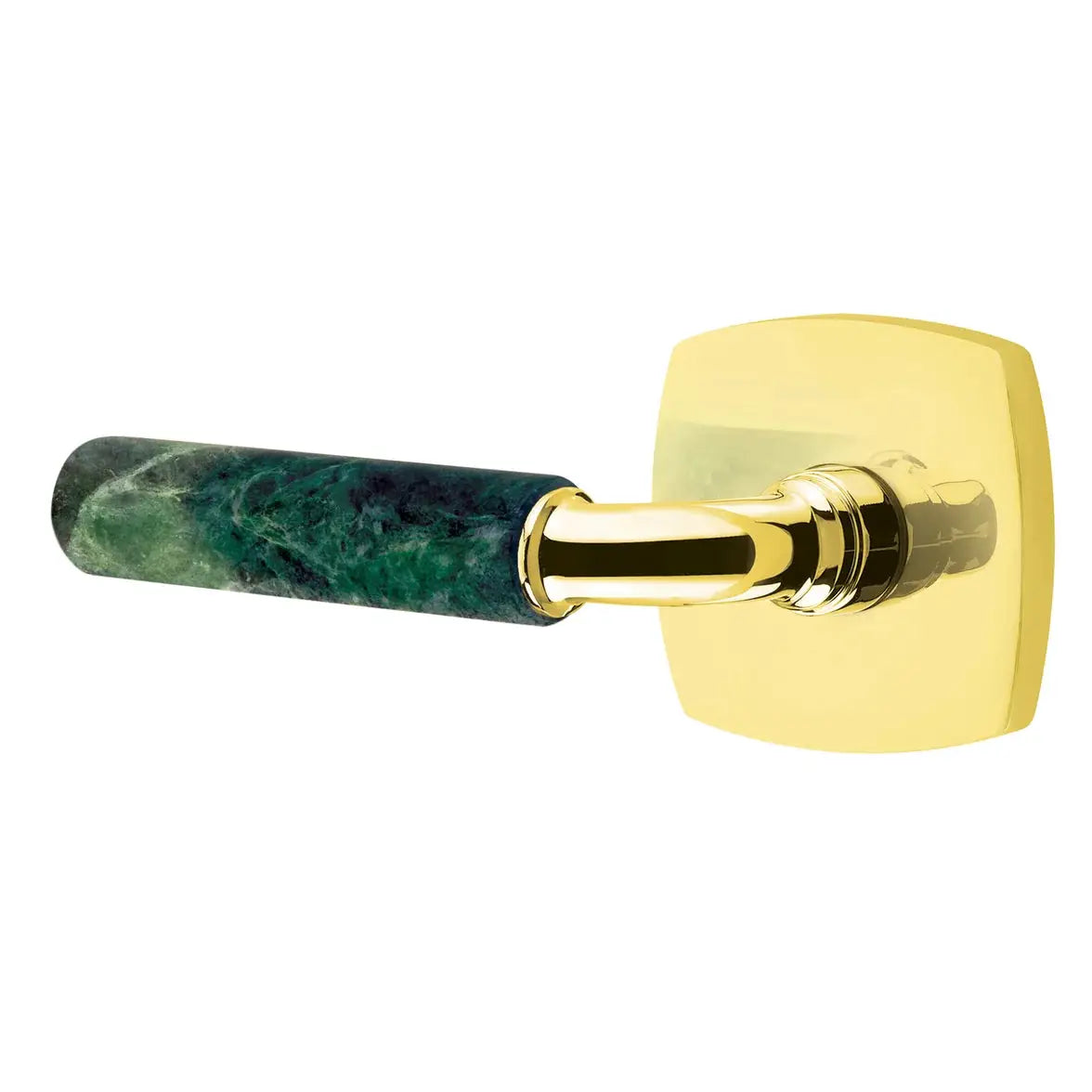 Emtek Green Marble Lever with Urban Modern Rosette and R-Bar Stem by Emtek