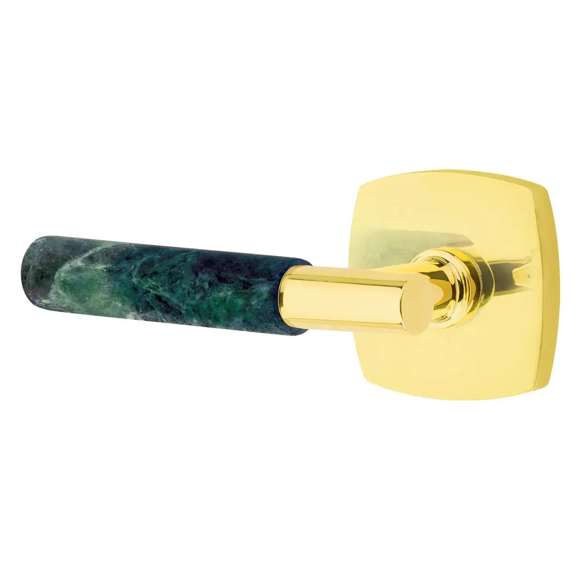 Emtek Green Marble Lever with Urban Modern Rosette and T-Bar Stem by Emtek