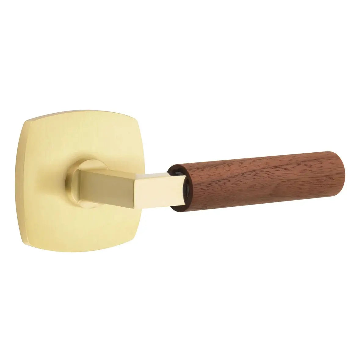 Emtek Walnut Lever with Urban Modern Rosette and L-Square Stem by Emtek