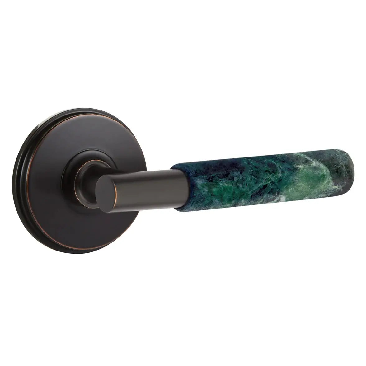 Emtek Green Marble Lever with Watford Rosette and T-Bar Stem by Emtek
