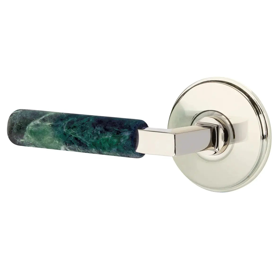 Emtek Green Marble Lever with Watford Rosette and L-Square Stem by Emtek