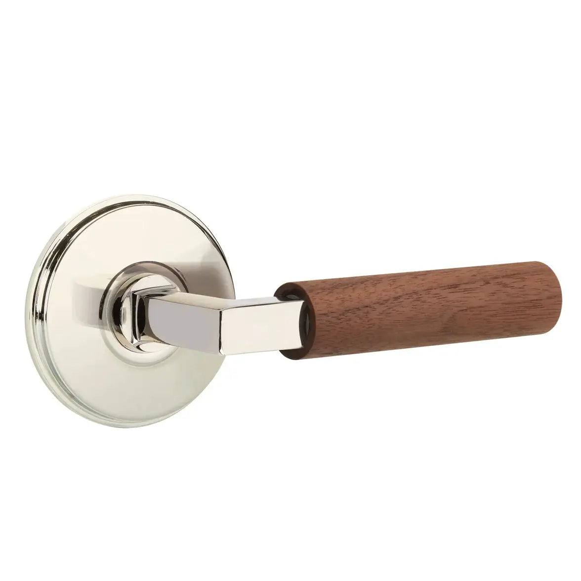 Emtek Walnut Lever with Watford Rosette and L-Square Stem by Emtek