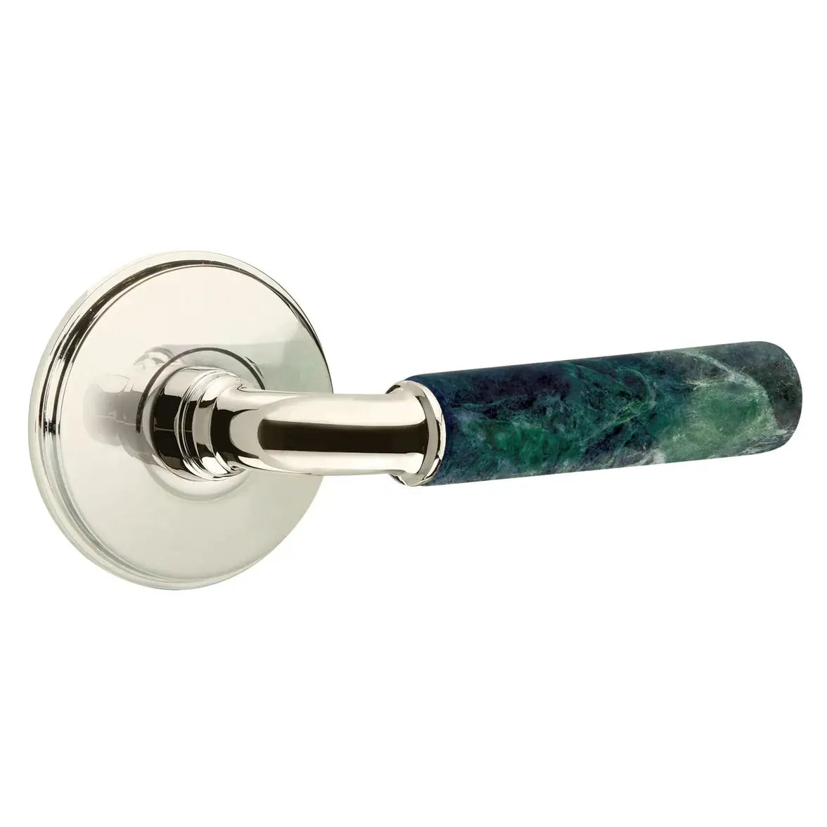 Emtek Green Marble Lever with Watford Rosette and R-Bar Stem by Emtek