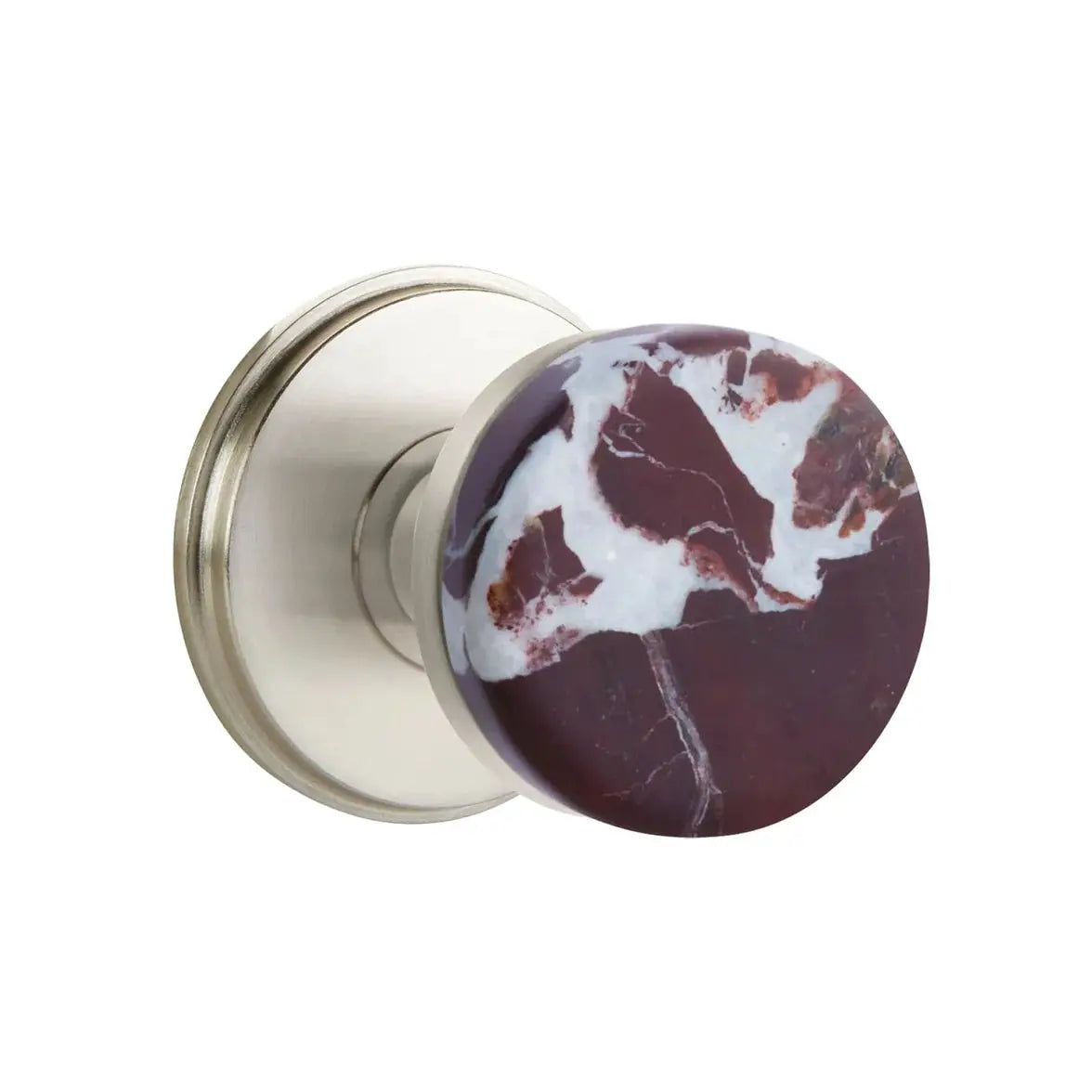 Emtek Rosso Levanto Marble Knob with Watford Rosette and Conical Stem by Emtek