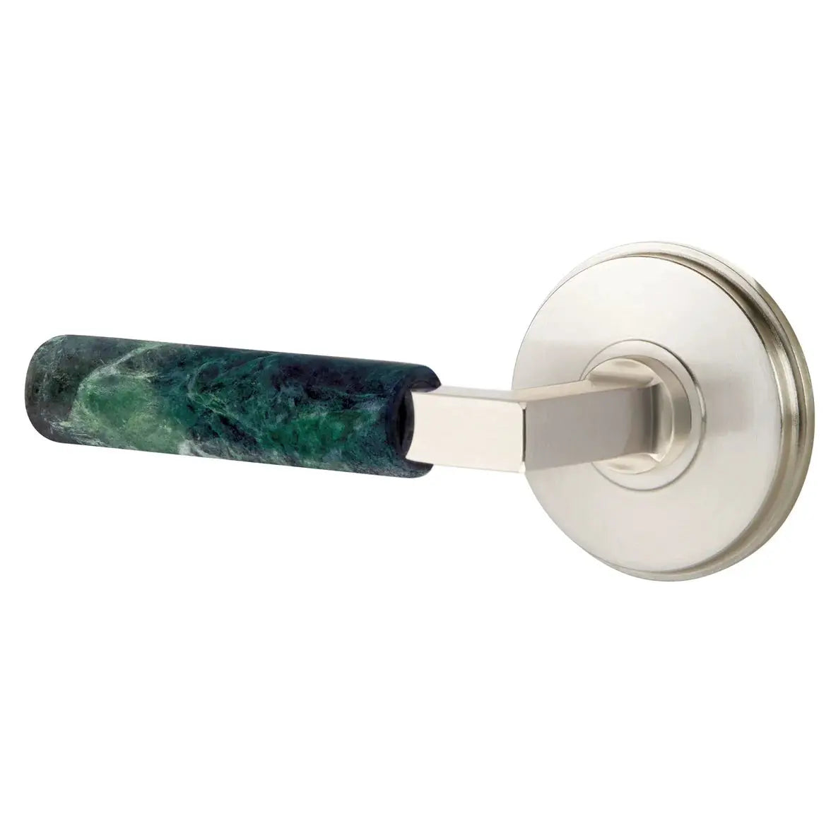 Emtek Green Marble Lever with Watford Rosette and L-Square Stem by Emtek
