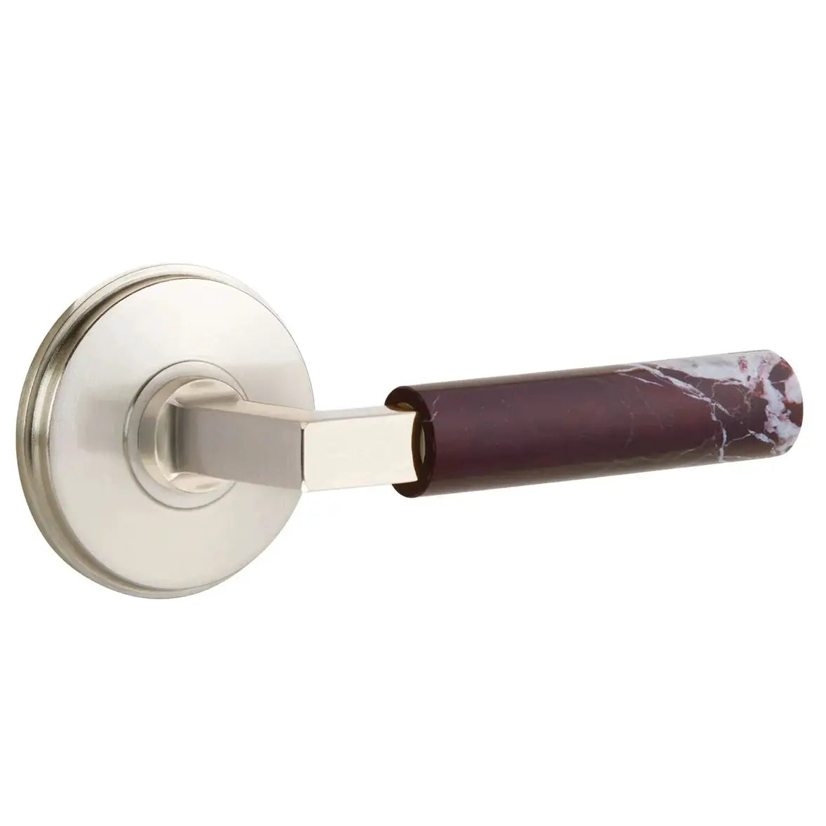 Emtek Rosso Levanto Marble Lever with Watford Rosette and L-Square Stem by Emtek
