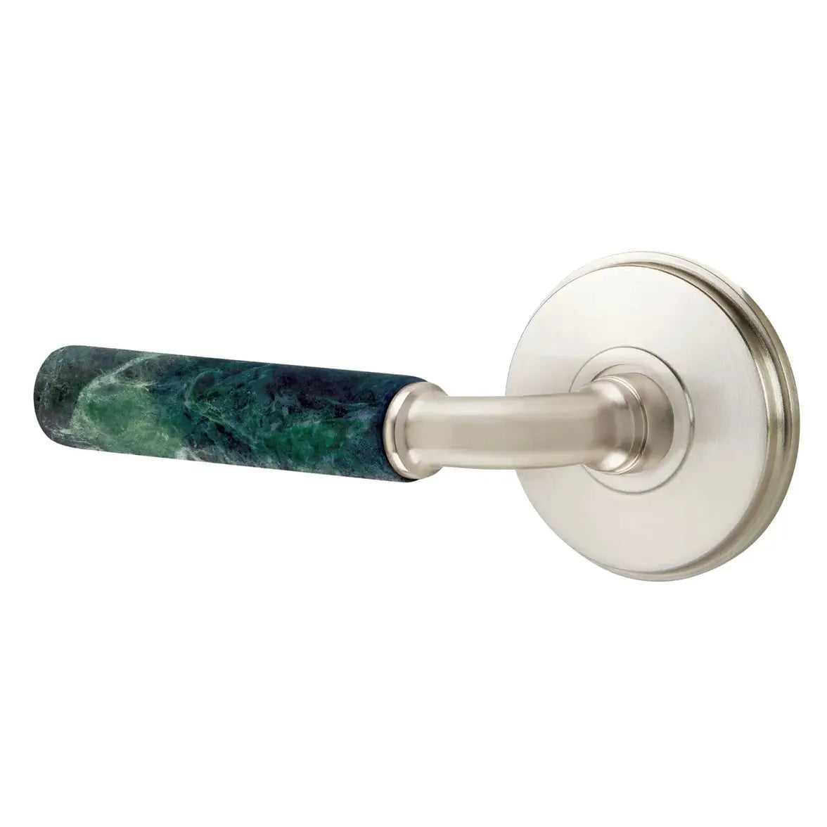 Emtek Green Marble Lever with Watford Rosette and R-Bar Stem by Emtek