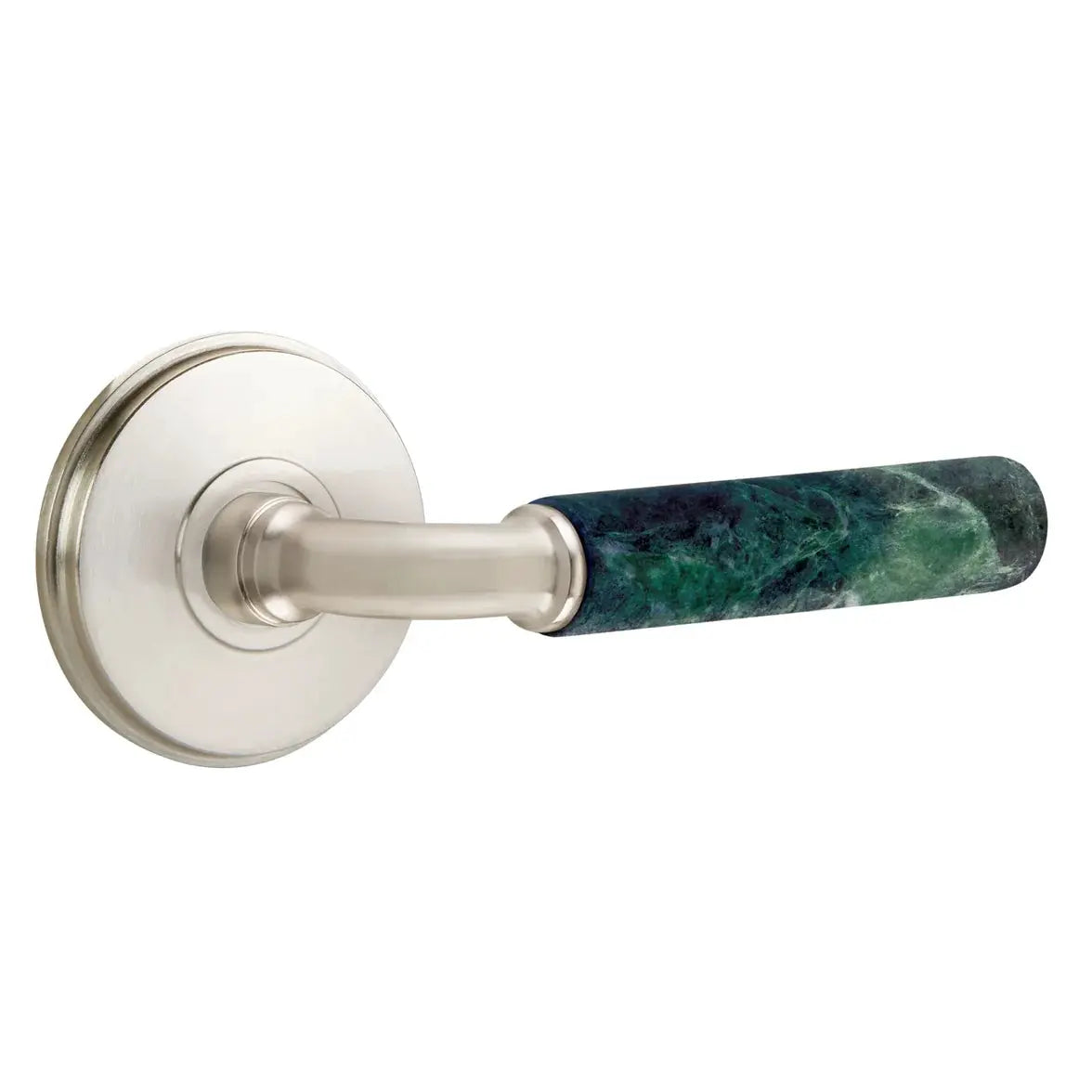 Emtek Green Marble Lever with Watford Rosette and R-Bar Stem by Emtek