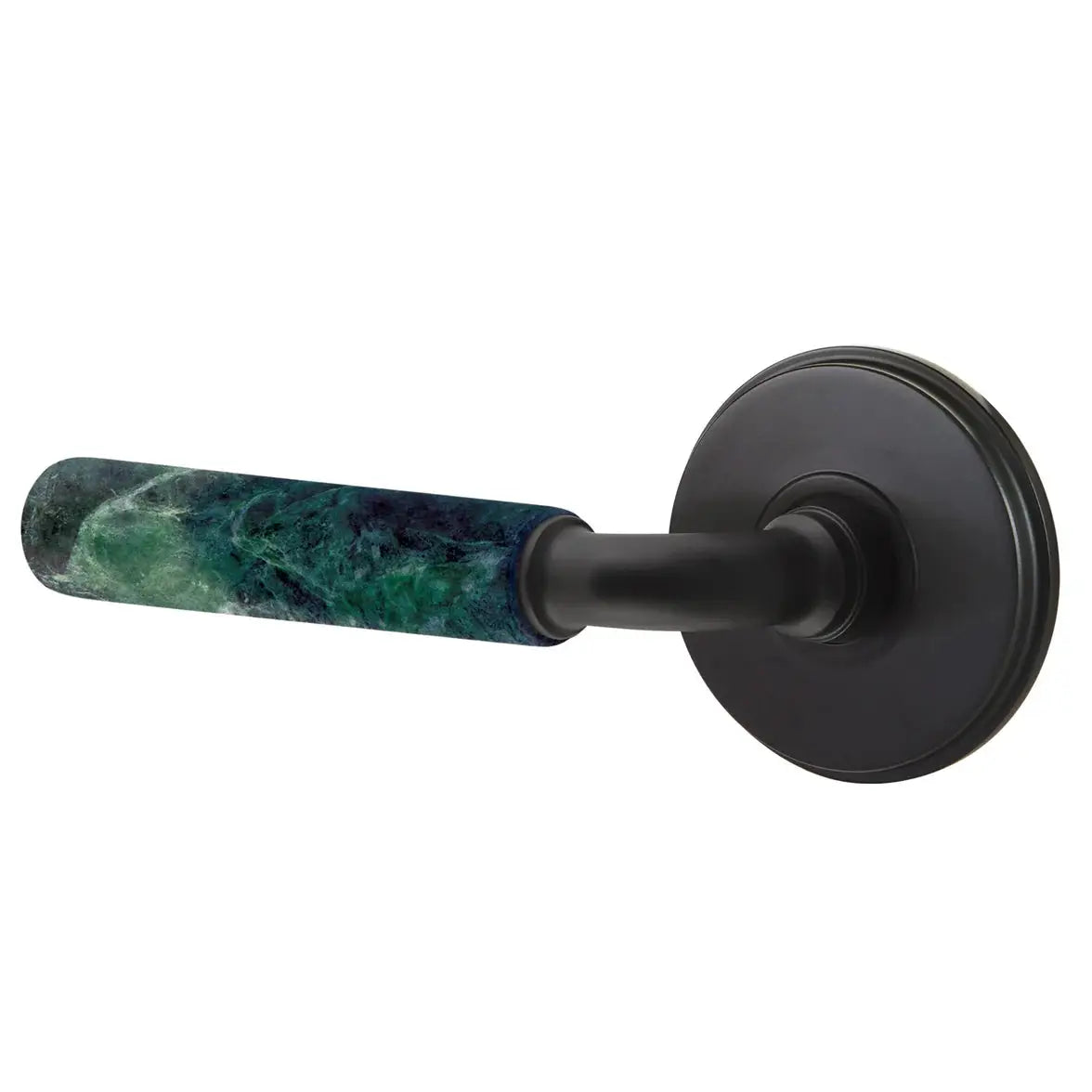 Emtek Green Marble Lever with Watford Rosette and R-Bar Stem by Emtek