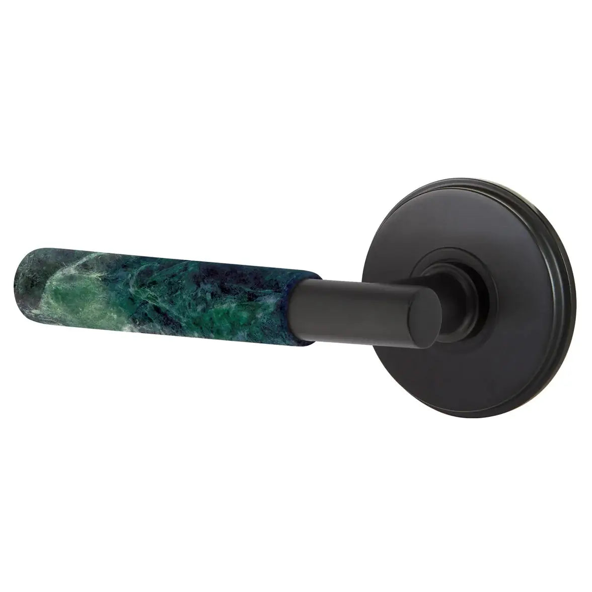 Emtek Green Marble Lever with Watford Rosette and T-Bar Stem by Emtek