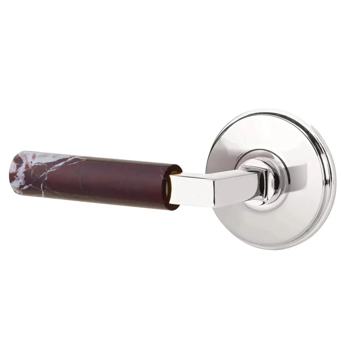 Emtek Rosso Levanto Marble Lever with Watford Rosette and L-Square Stem by Emtek