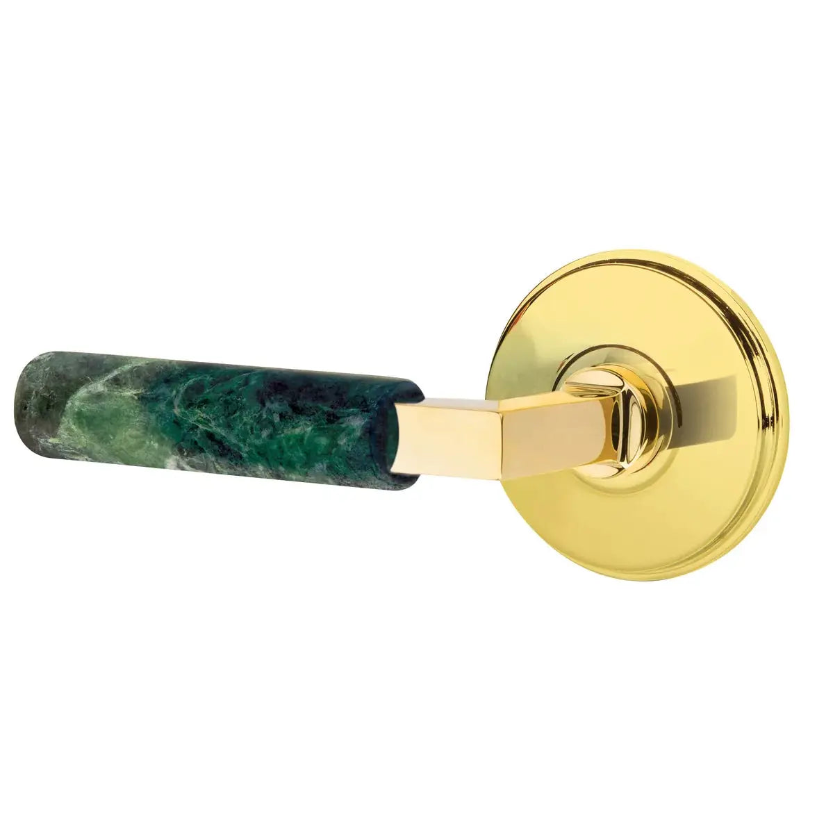 Emtek Green Marble Lever with Watford Rosette and L-Square Stem by Emtek
