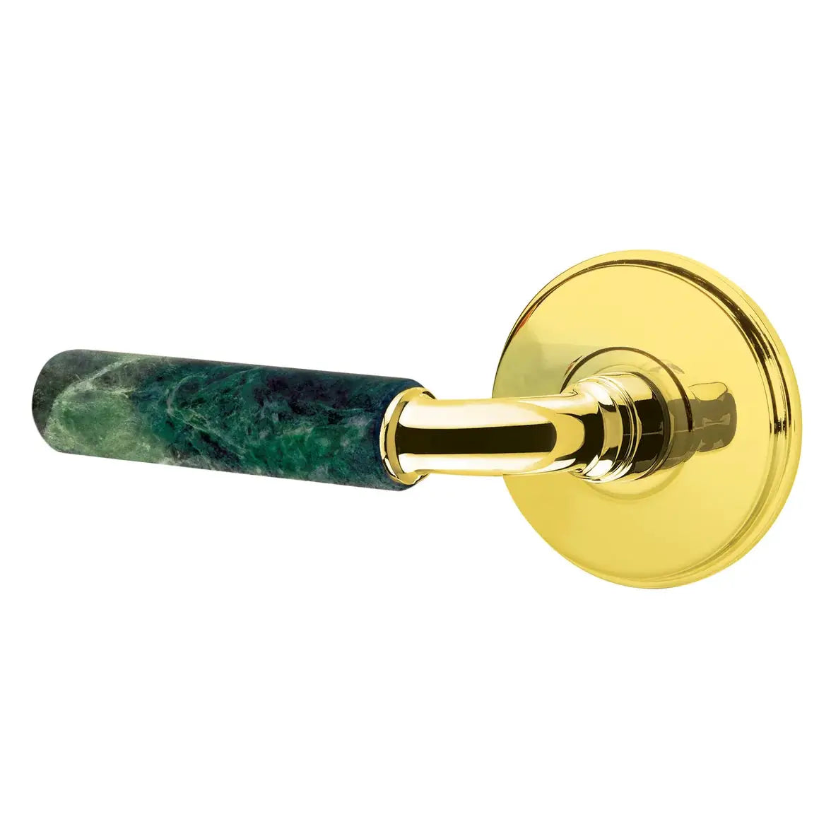 Emtek Green Marble Lever with Watford Rosette and R-Bar Stem by Emtek