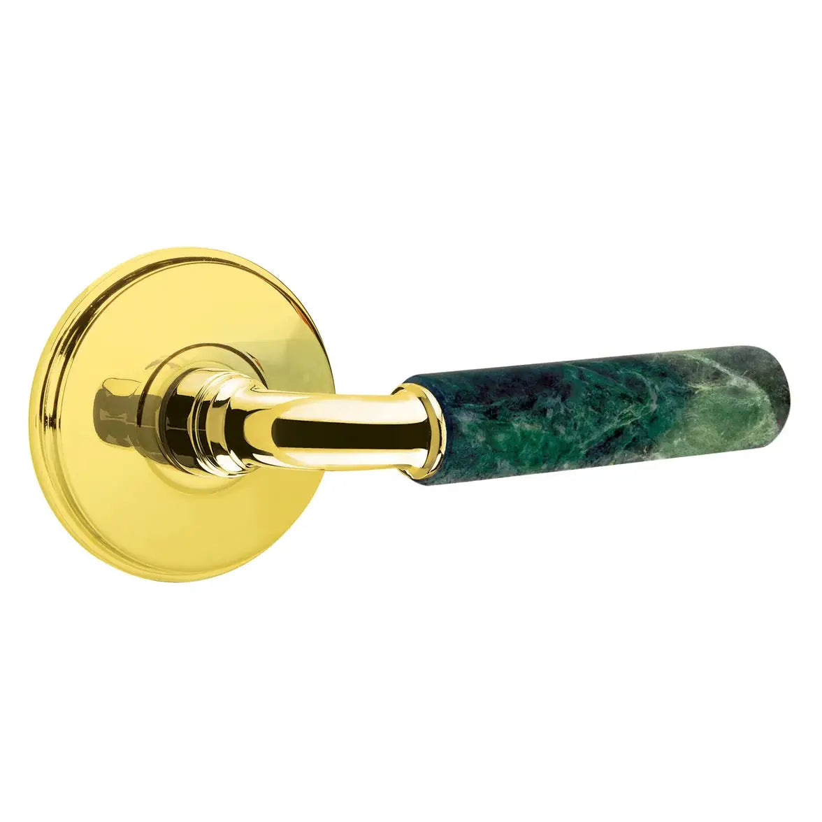 Emtek Green Marble Lever with Watford Rosette and R-Bar Stem by Emtek