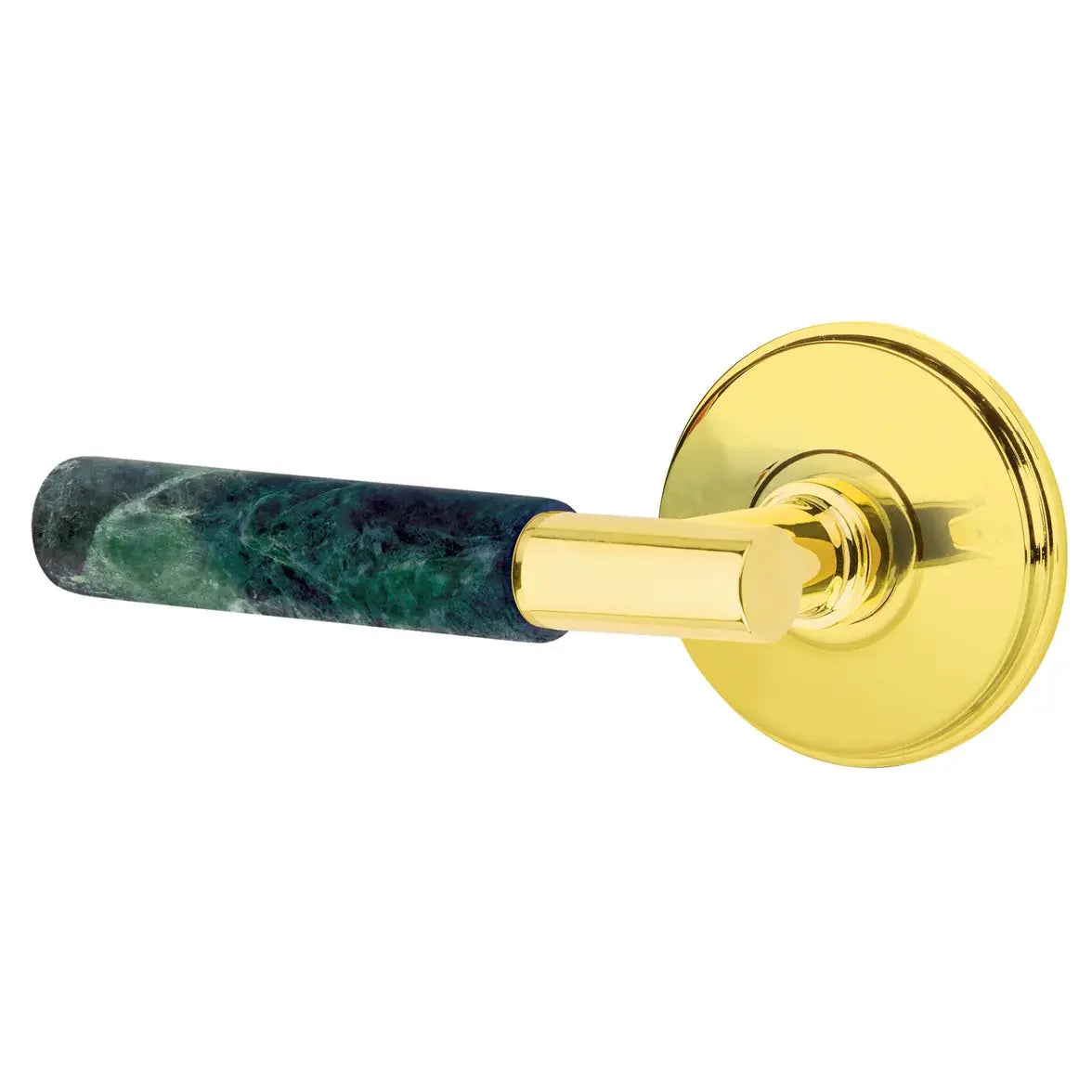 Emtek Green Marble Lever with Watford Rosette and T-Bar Stem by Emtek