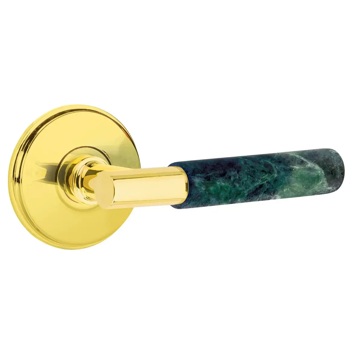 Emtek Green Marble Lever with Watford Rosette and T-Bar Stem by Emtek