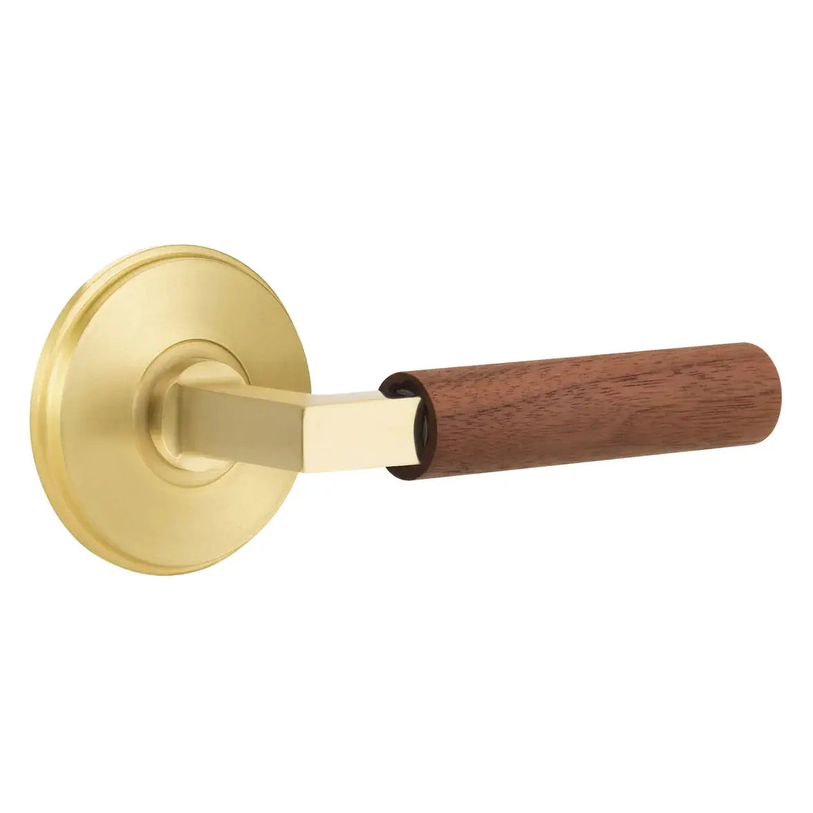 Emtek Walnut Lever with Watford Rosette and L-Square Stem by Emtek