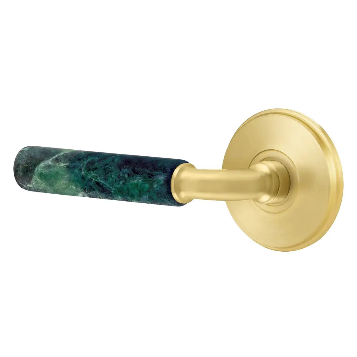 Emtek Green Marble Lever with Watford Rosette and R-Bar Stem by Emtek